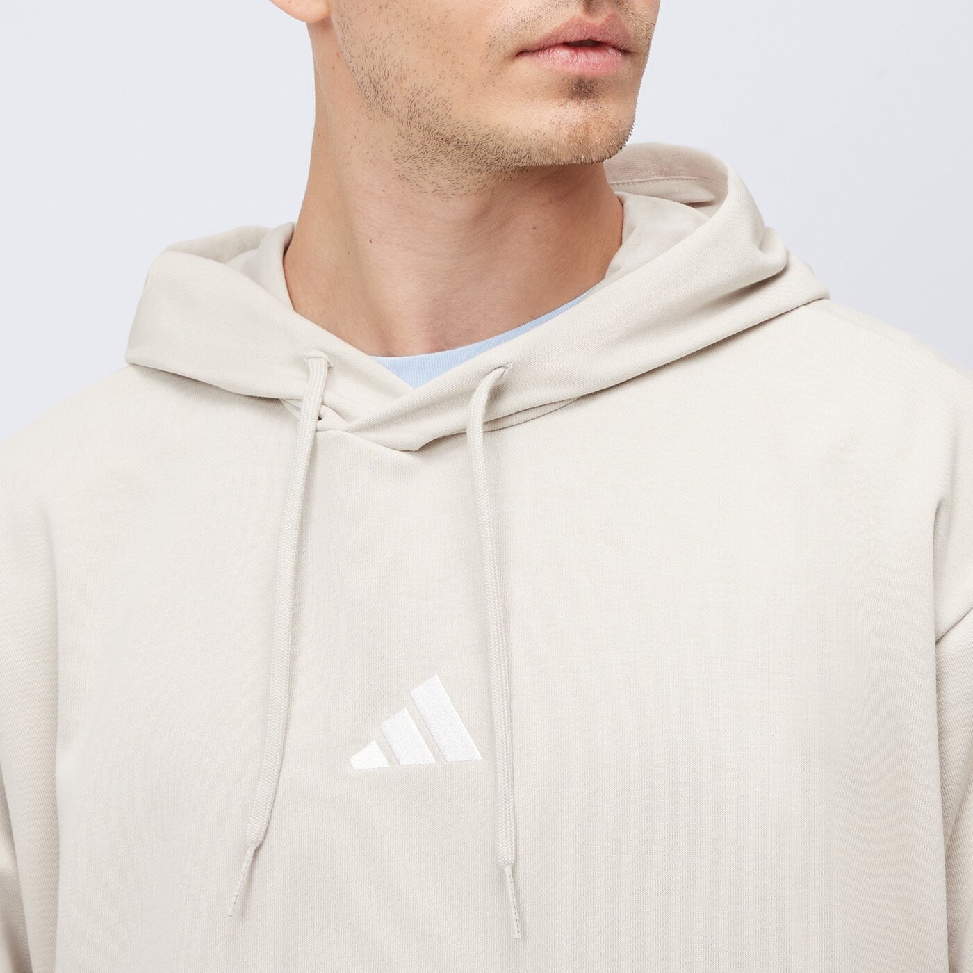 Bluza męska ADIDAS BLUZA Z KAPTUREM M 3S FT HD je6367 kolor beżowy