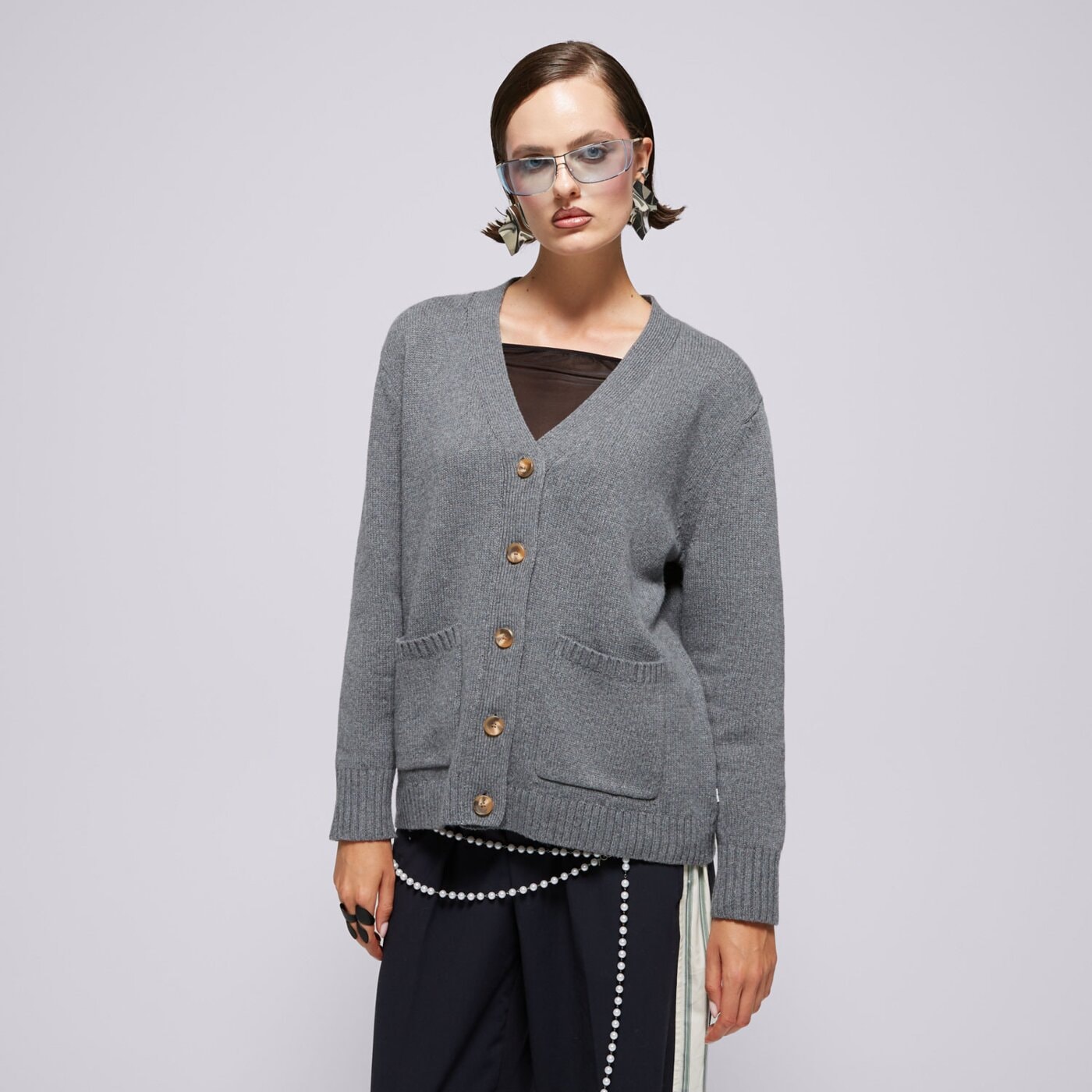LEVI'S SWETER BOYFRIEND POCKET CARDI GREYS 000o0-0002 kolor szary