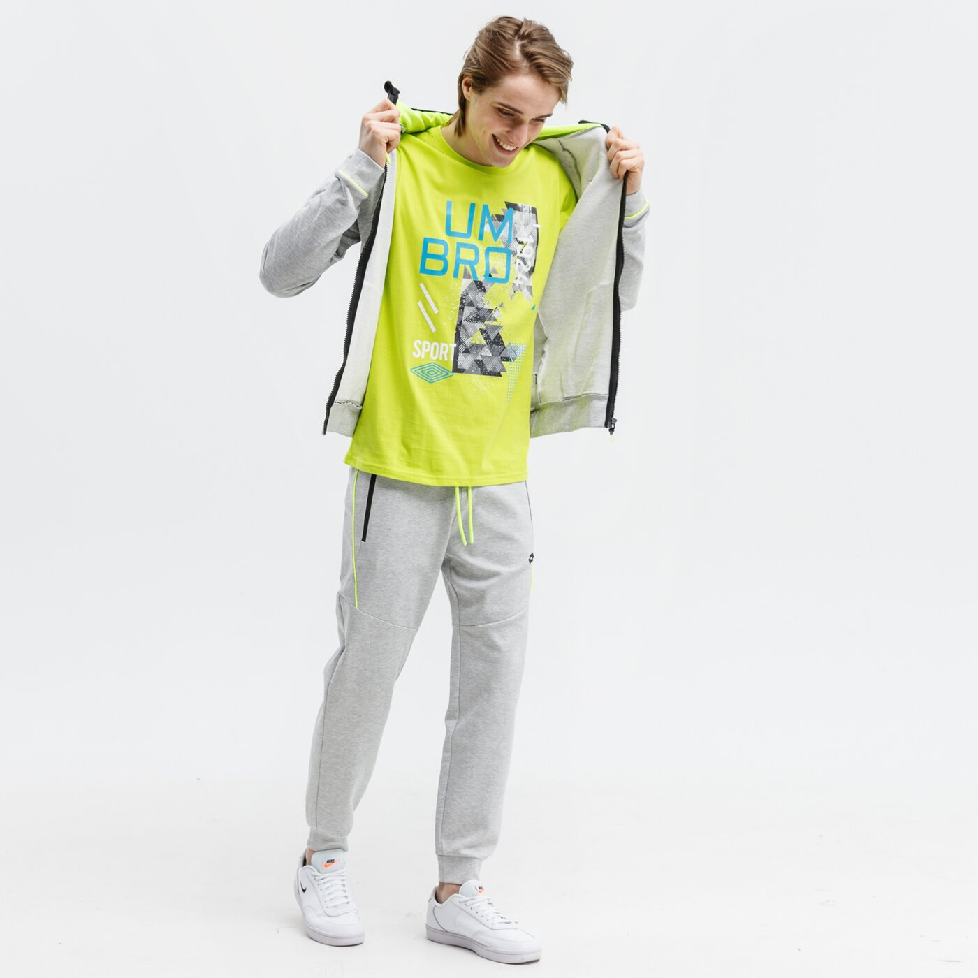 Bluza męska LOTTO BLUZA ROZPINANA Z KAPTUREM NOA lo121blm35002 kolor szary