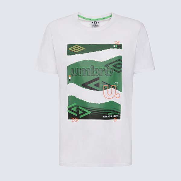 Koszulka męska UMBRO T-SHIRT UMBRO GRAPHICS B LOGO WHITE ul325tsm04002 kolor biały