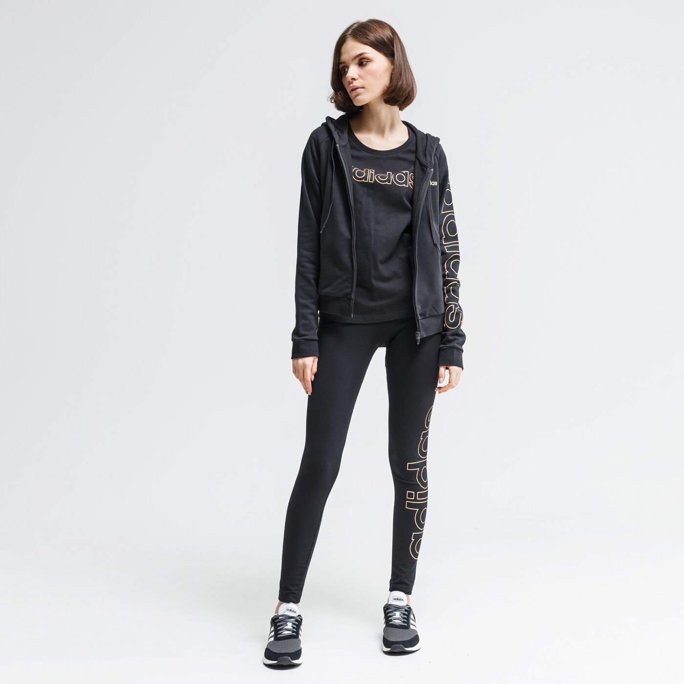 Spodnie dresowe damskie ADIDAS LEGGINGS W E BRANDED TIG fl9194 kolor czarny