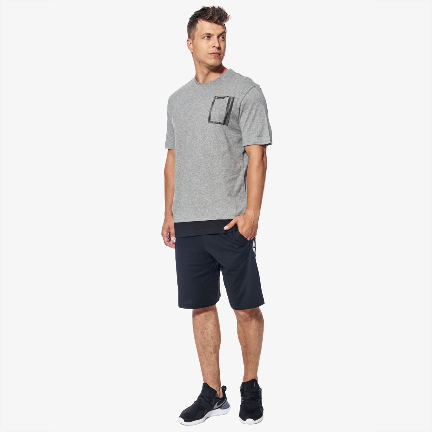 Koszulka męska PUMA T-SHIRT SS SUMMER REBEL 85010303 kolor szary