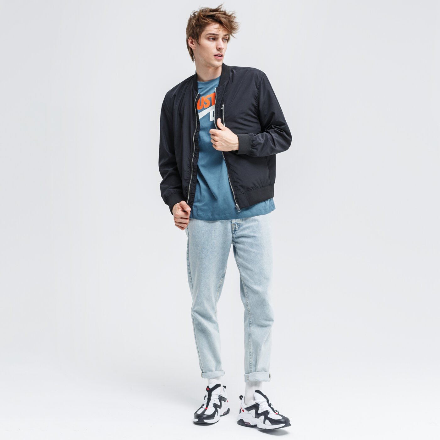 Koszulka męska NIKE T-SHIRT NSW JUST DO IT SWOOSH ar5006-058 kolor niebieski