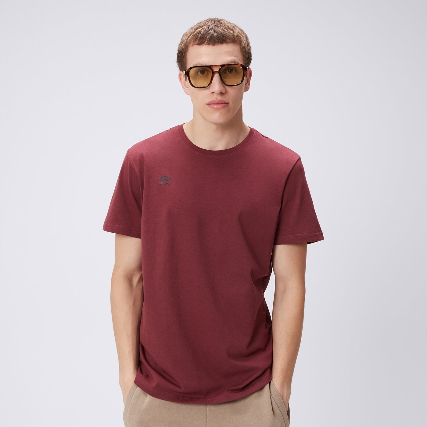 Koszulka męska UMBRO T-SHIRT UMBRO MARLON ul325tsm90007 kolor bordowy