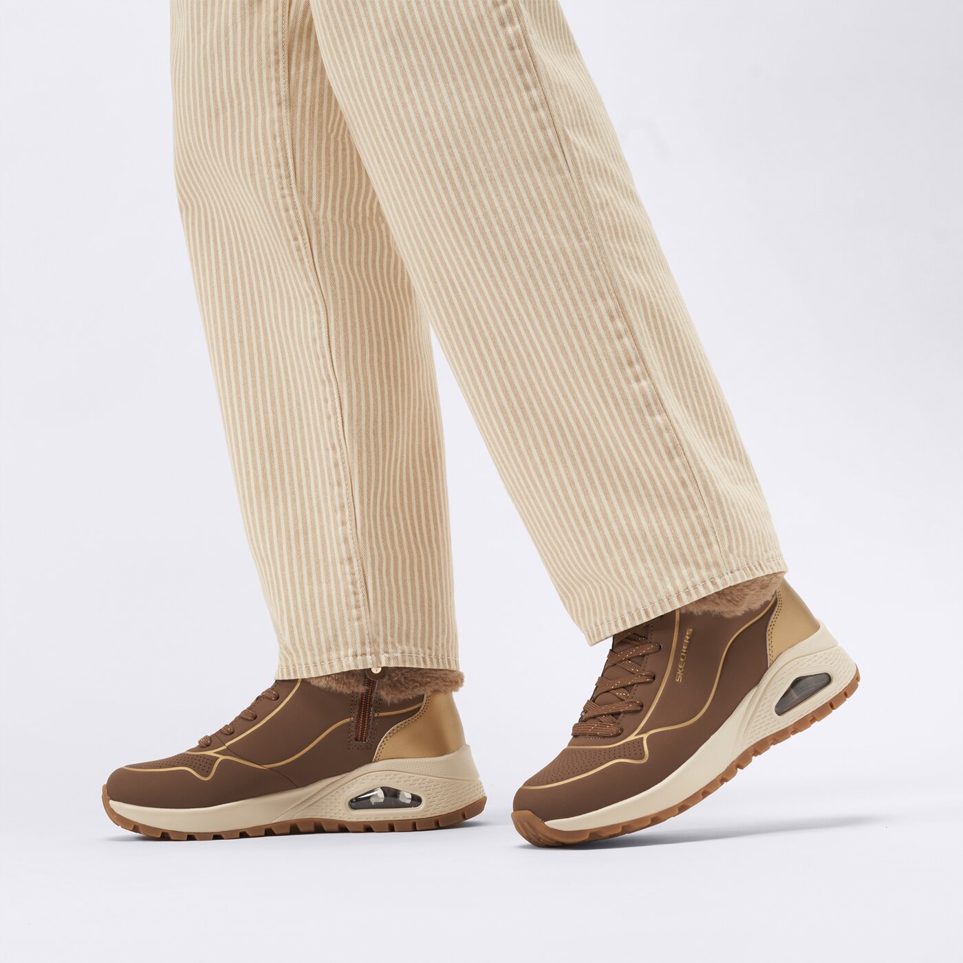 Buty sportowe damskie SKECHERS UNO RUGGED 167993tpgd kolor brązowy