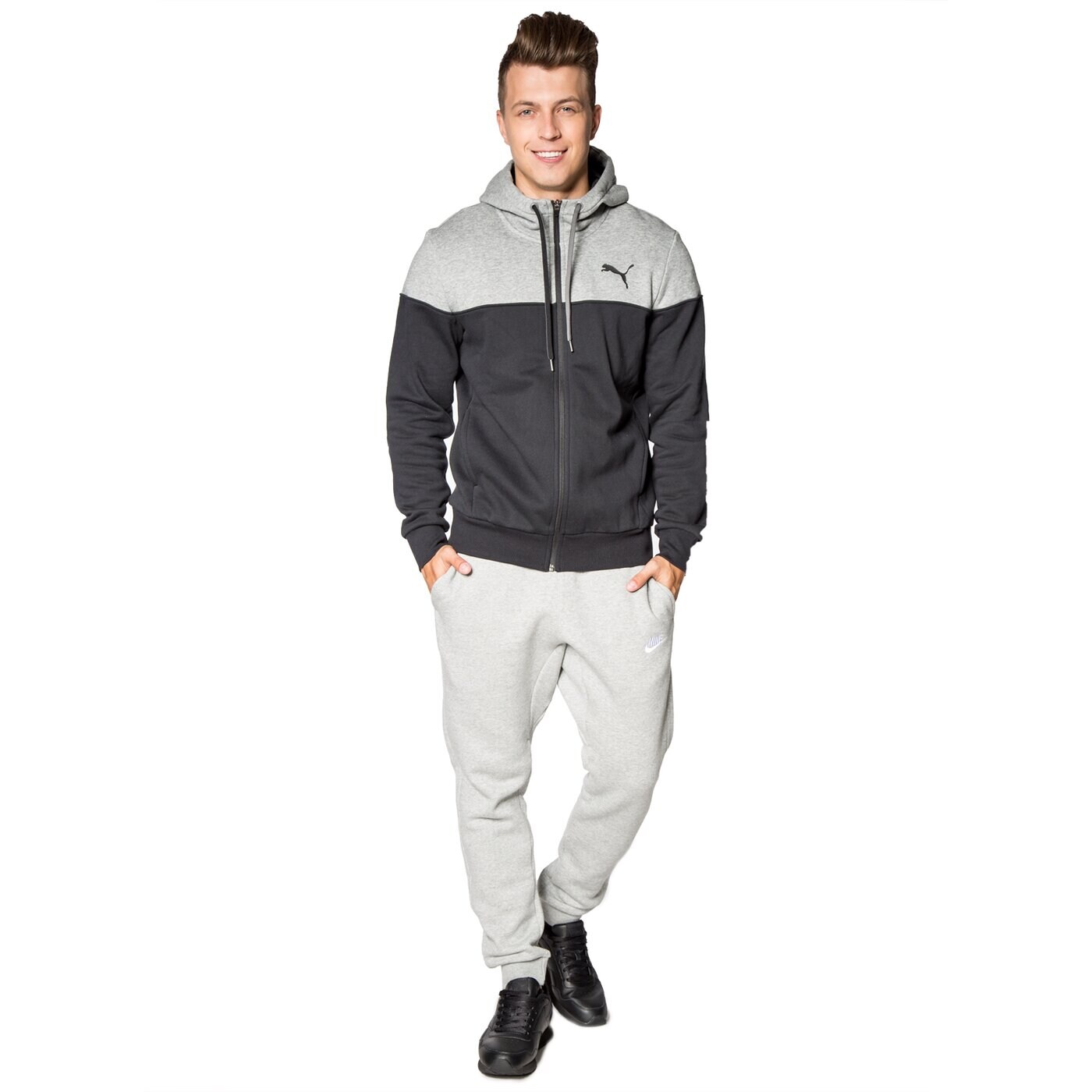 Bluza męska PUMA BLUZA ALPHA BLOCK FZ HOODY FL 83933401 kolor czarny