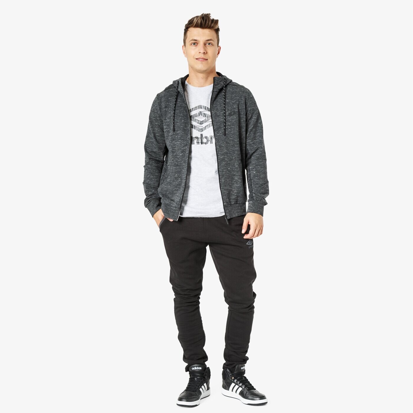 Koszulka męska UMBRO T-SHIRT SS LUSTY ul38tsm50001 kolor szary