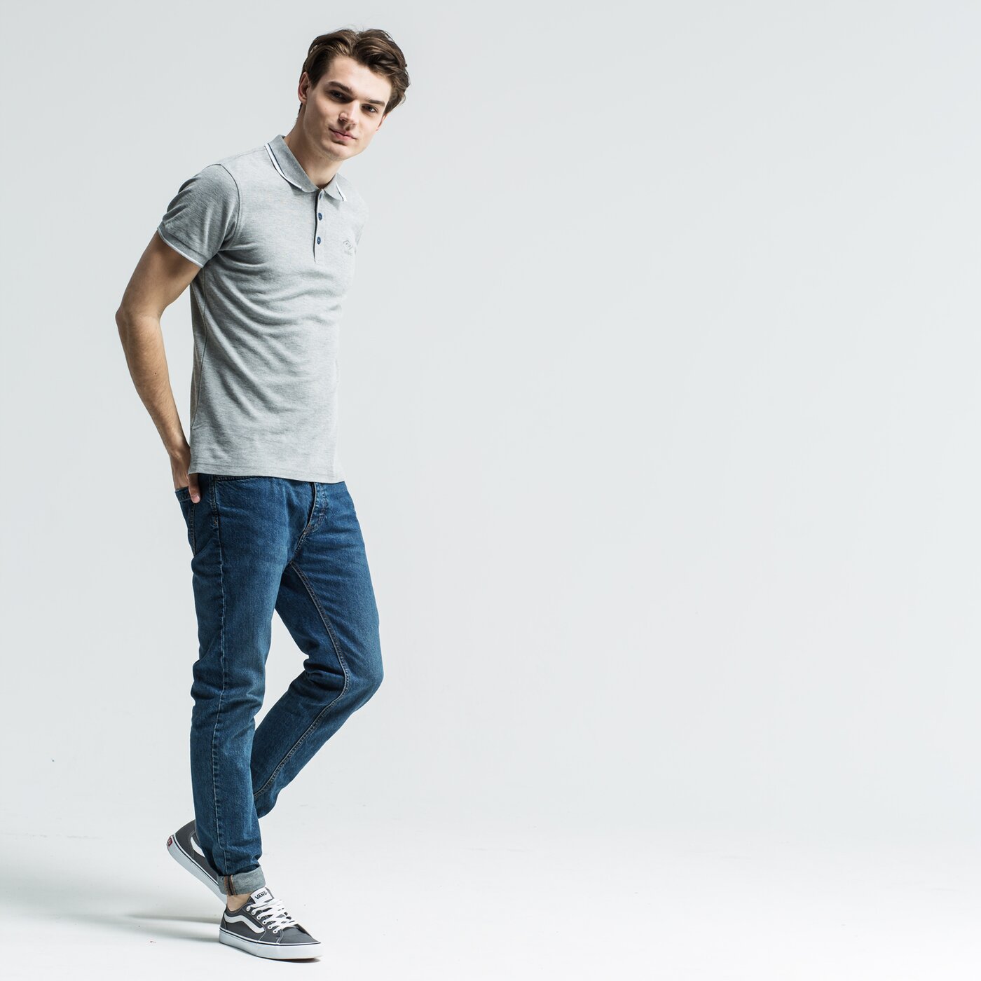 Koszulka polo męska UMBRO POLO NATLO ul19pom06001 kolor szary