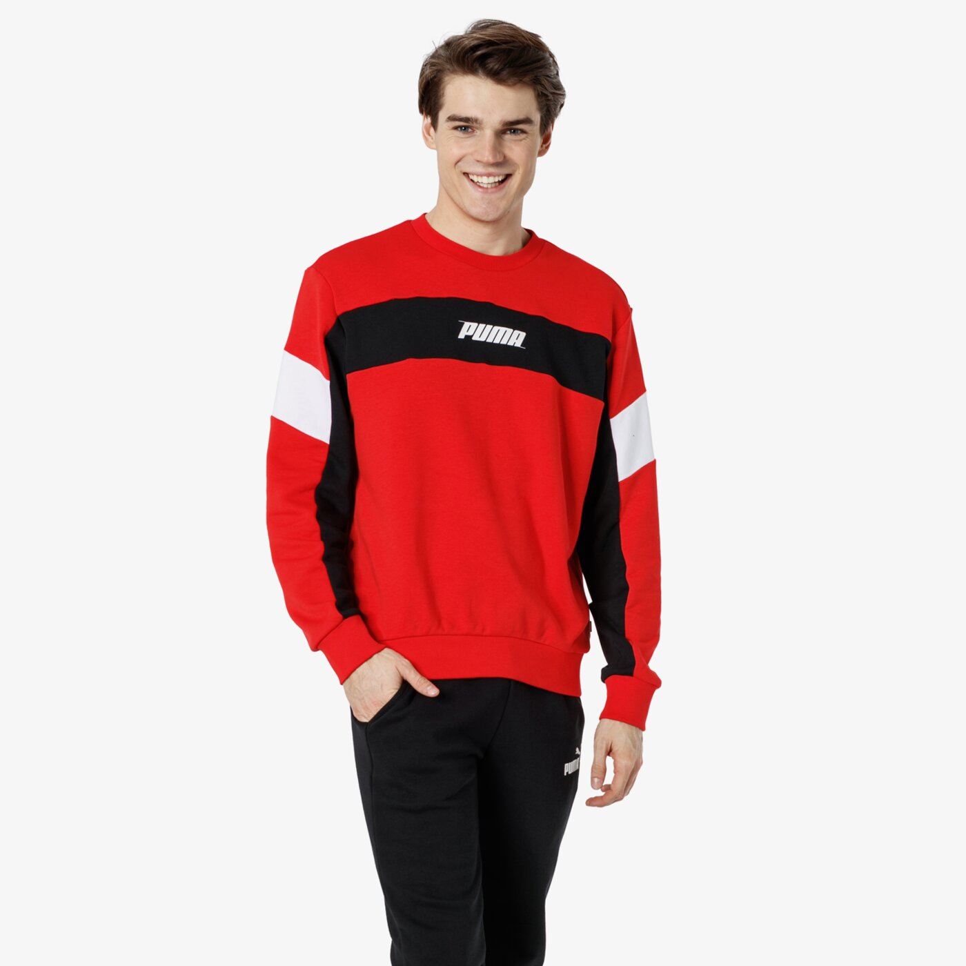 Bluza męska PUMA BLUZA REBEL CREW TR 85419711 kolor czerwony