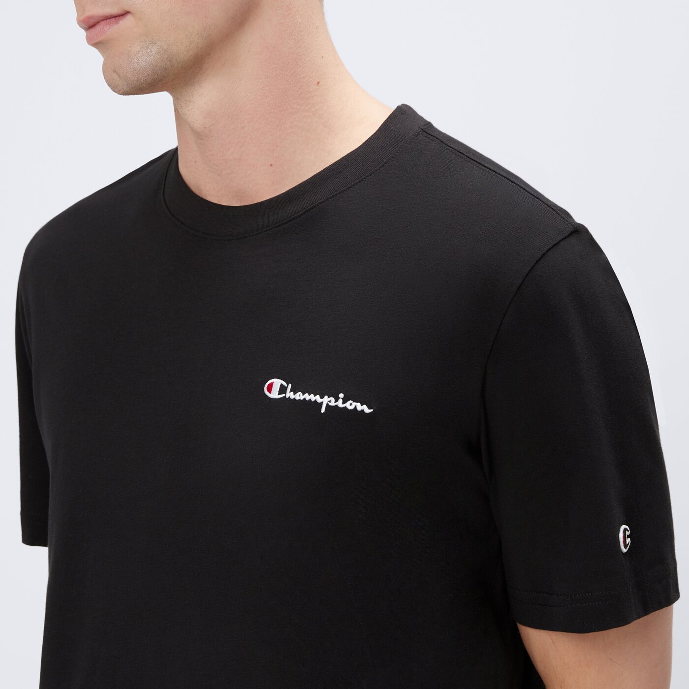 Koszulka męska CHAMPION T-SHIRT SS EMBROIDERED SMALL LOGO 221778_kk001 kolor czarny