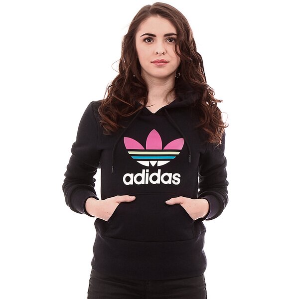 Bluza damska ADIDAS BLUZA TREFOIL HOOD ML z37637 kolor granatowy