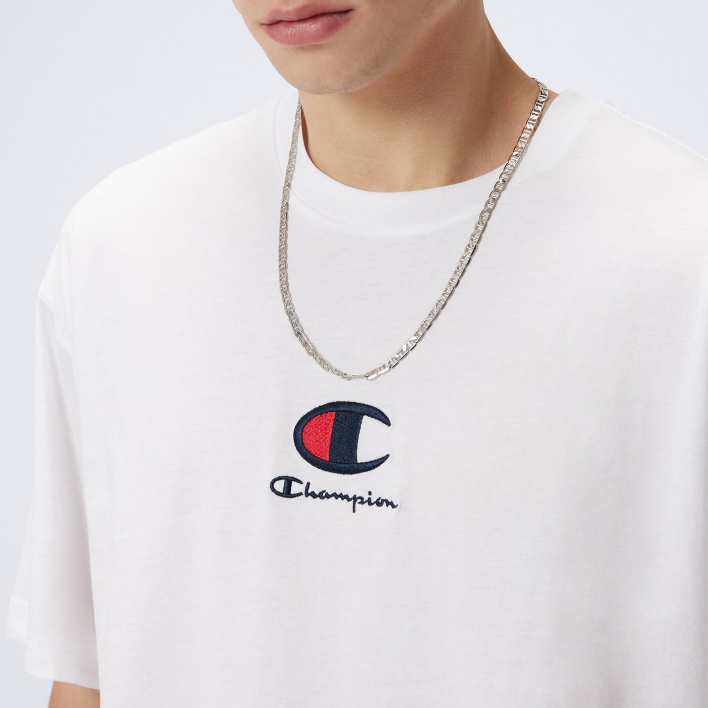 Koszulka męska CHAMPION T-SHIRT CREWNECK T-SHIRT 219847ww001 kolor biały