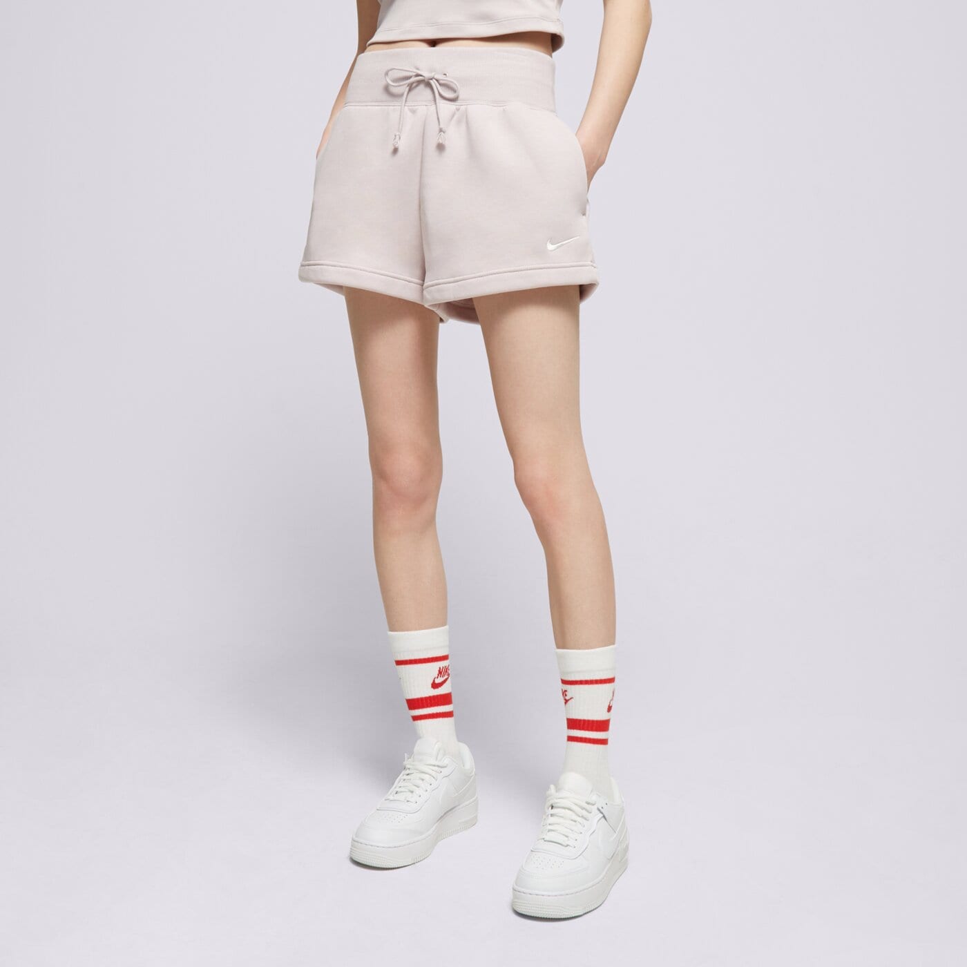 Spodenki damskie NIKE SZORTY W NSW PHNX FLC HR SHORT fd1409-019 kolor beżowy