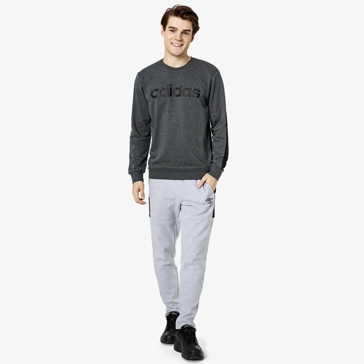 Bluza męska ADIDAS BLUZA E CB CREW FT du0436 kolor szary