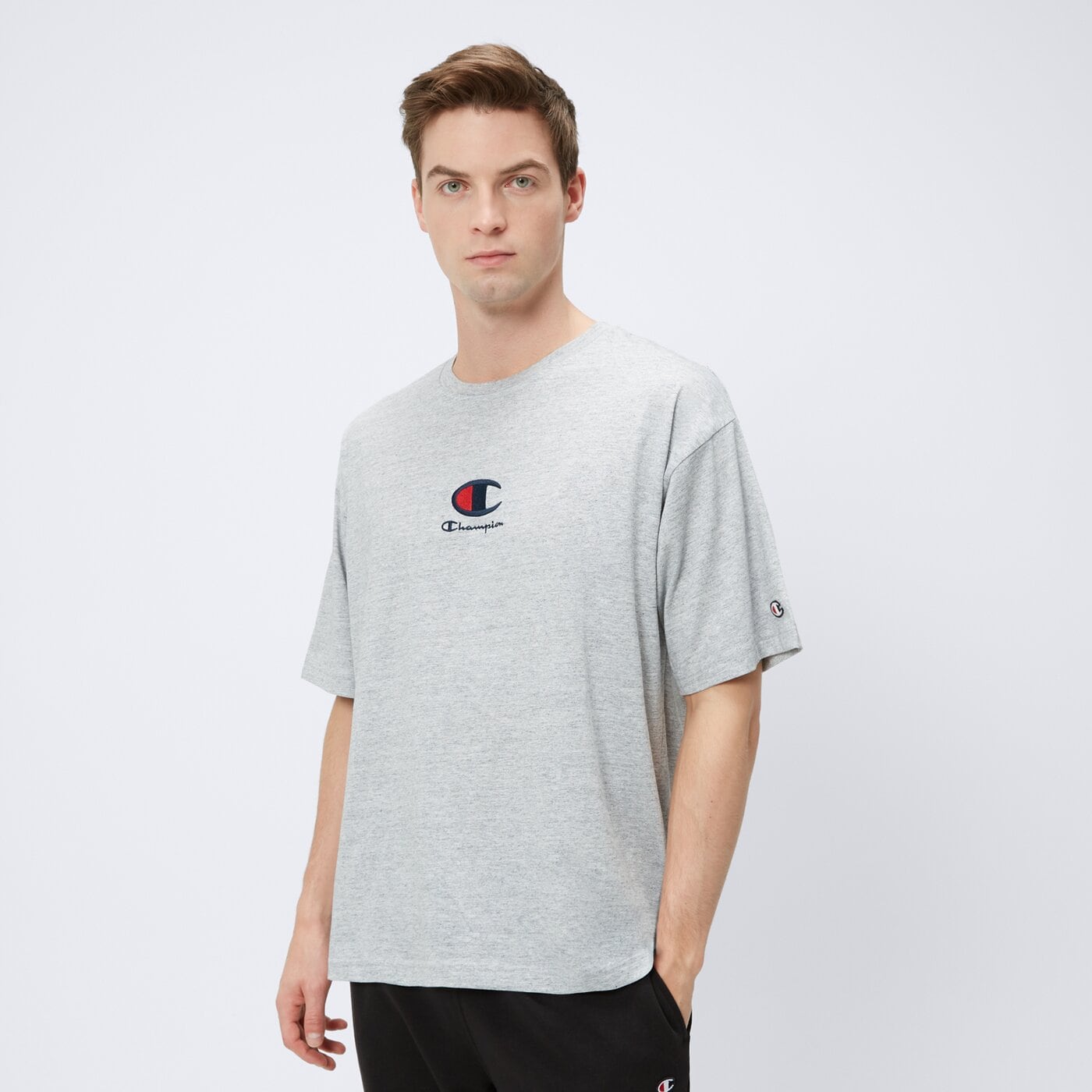 Koszulka męska CHAMPION T-SHIRT CREWNECK T-SHIRT 219847em021 kolor szary