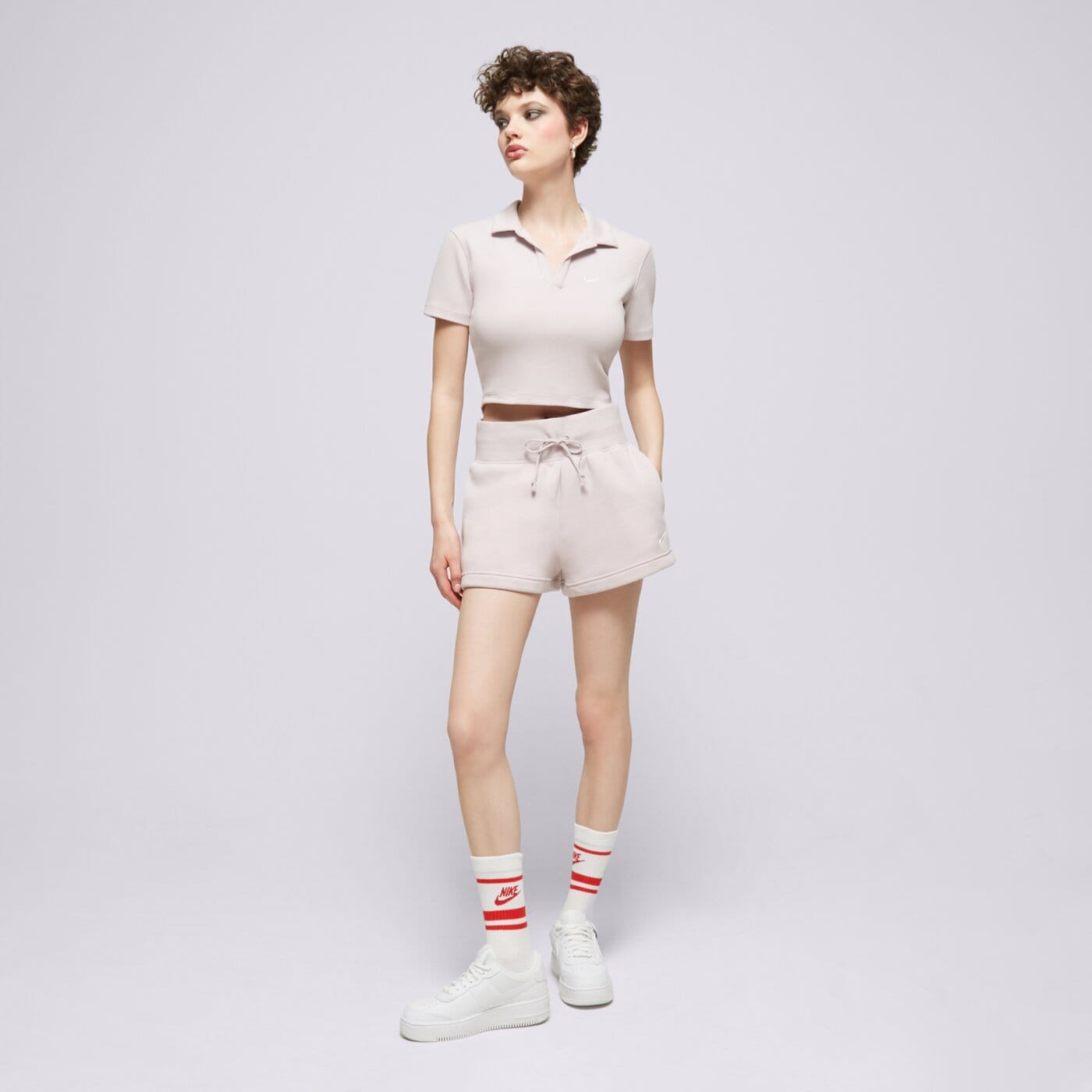 Koszulka damska NIKE T-SHIRT W NSW ESSNTL SS POLO CRP TOP dv7884-019 kolor różowy