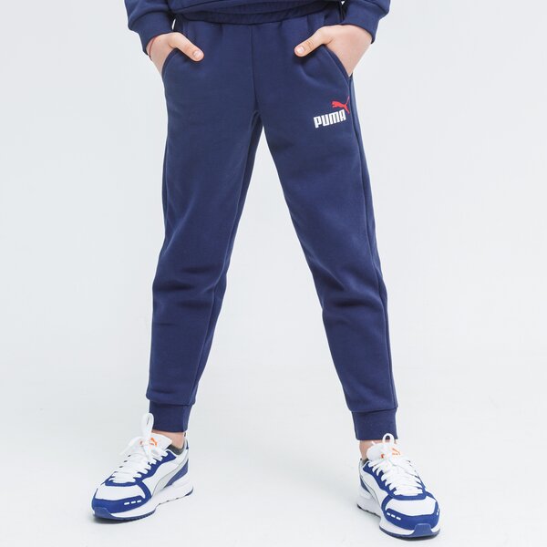 Spodnie dziecięce PUMA SPODNIE ESS 2 COL LOGO FL CL B 586988 06 kolor granatowy