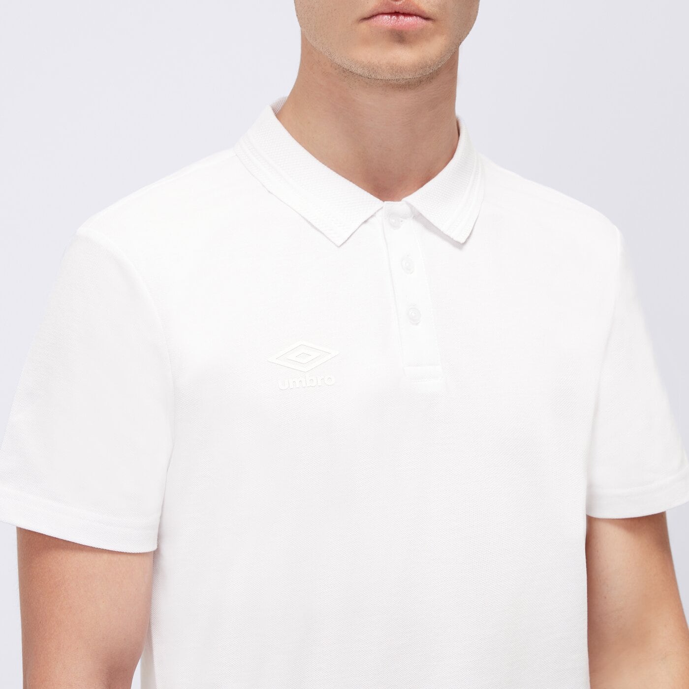 Koszulka polo męska UMBRO POLO ESS ul125pom90002 kolor biały