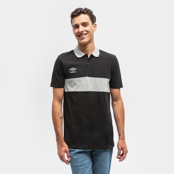 Koszulka polo męska UMBRO POLO FW CONTRAST PIQUE 65850u-331 kolor czarny