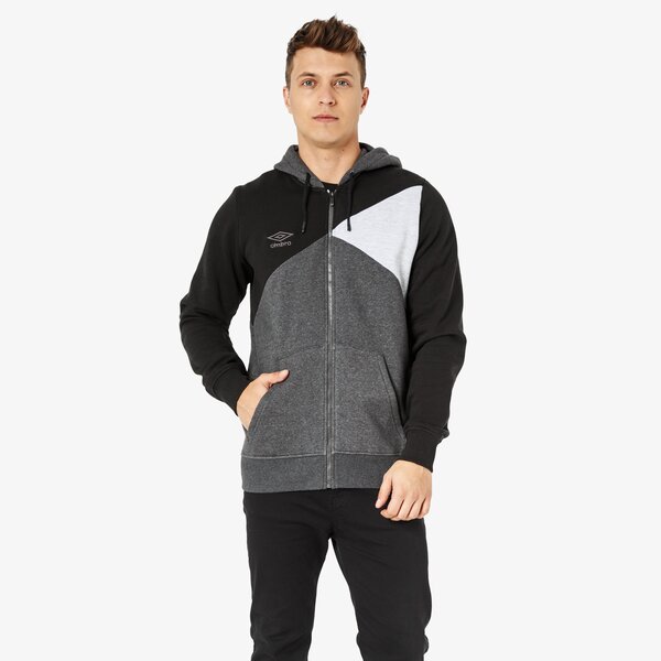 Bluza męska UMBRO BLUZA CUT AND SEW FZ HOODY 65130u-1al kolor szary