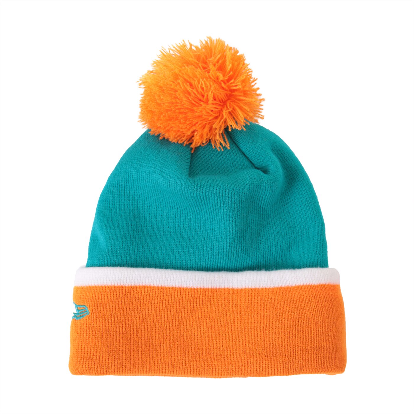 Czapka zimowa damska NEW ERA CZAPKA TEAM CUFF BOBBLE MIAMI DOLPHINS 80043294 kolor niebieski