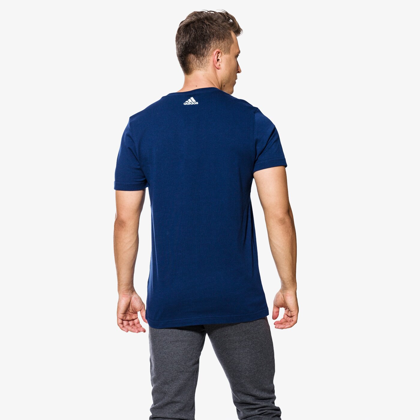 Koszulka męska ADIDAS T-SHIRT LINEAR KNITTED cd9274 kolor granatowy