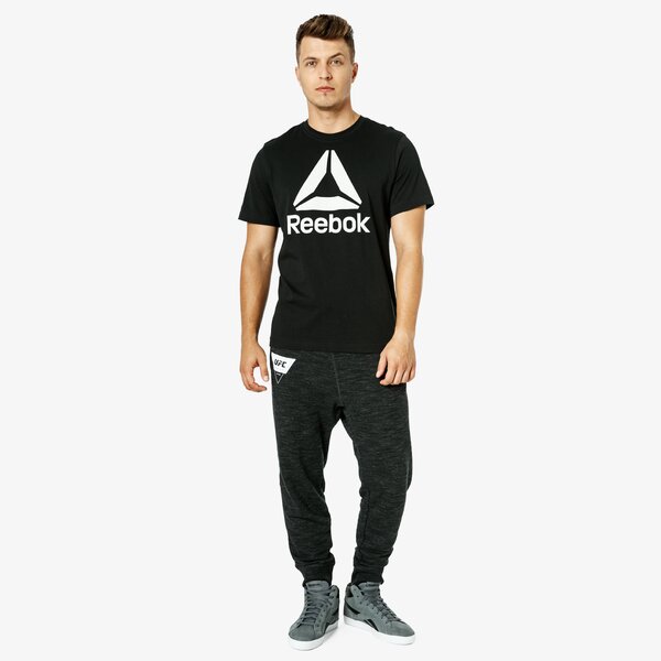 Koszulka męska REEBOK T-SHIRT SS QQR- REEBOK STACKED dh3757 kolor czarny