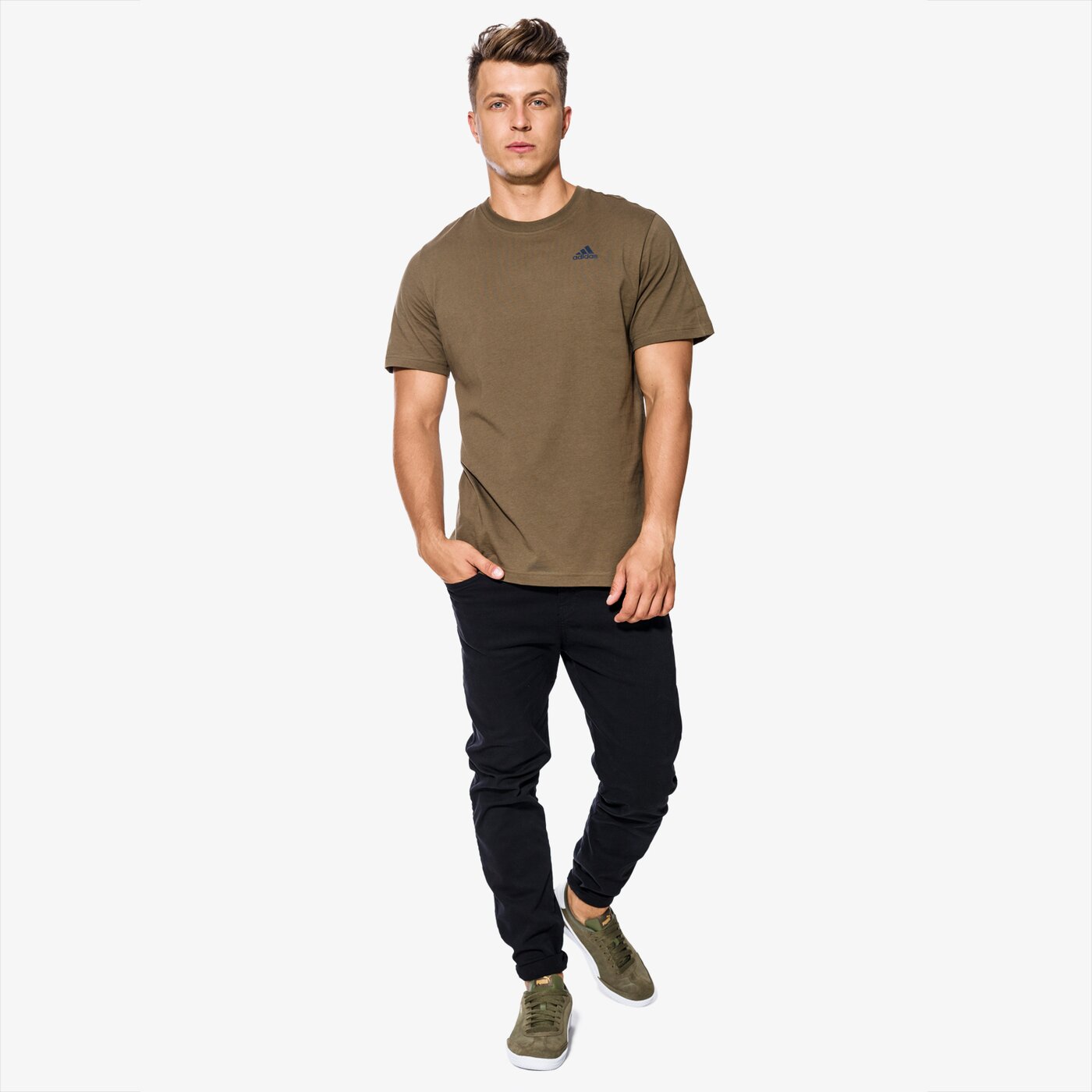 Koszulka męska ADIDAS T-SHIRT E BASE TEE bq9534 kolor zielony