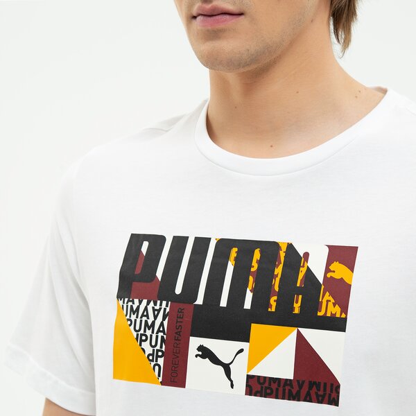 Koszulka męska PUMA T-SHIRT MONOGRAM GRAPHIC 671766 02 kolor biały