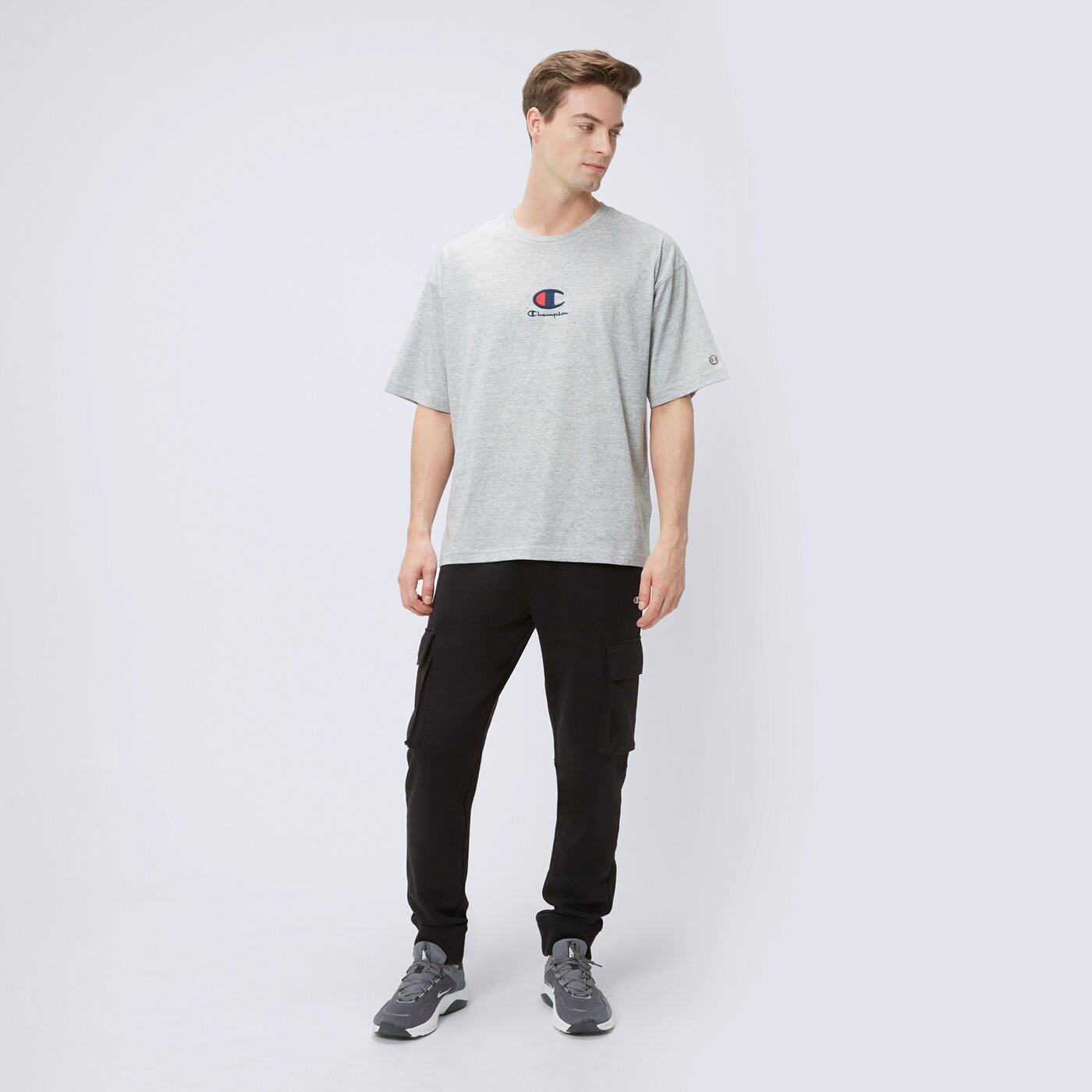 Spodnie dresowe męskie CHAMPION SPODNIE RIB CUFF CARGO PANT 219898kk001 kolor czarny