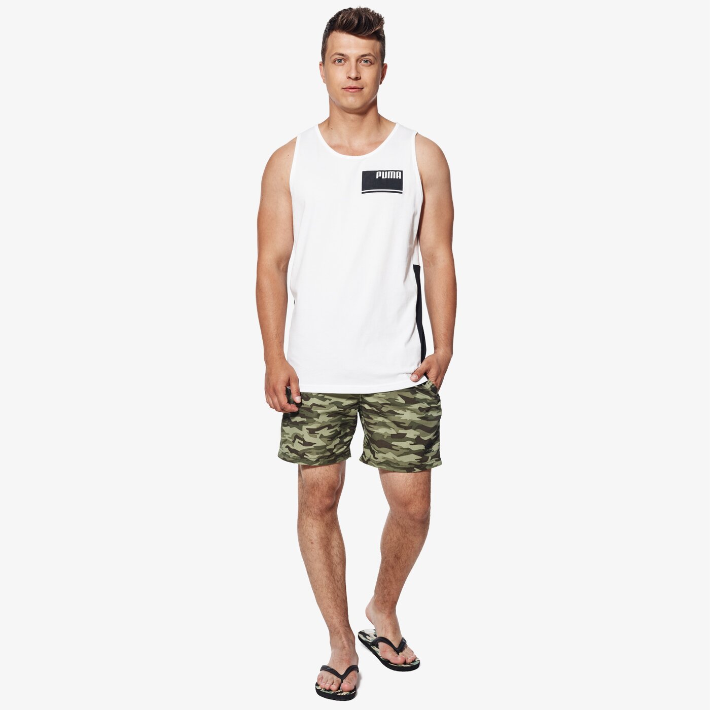 Koszulka męska PUMA T-SHIRT SS SUMMER REBEL 85009902 kolor biały