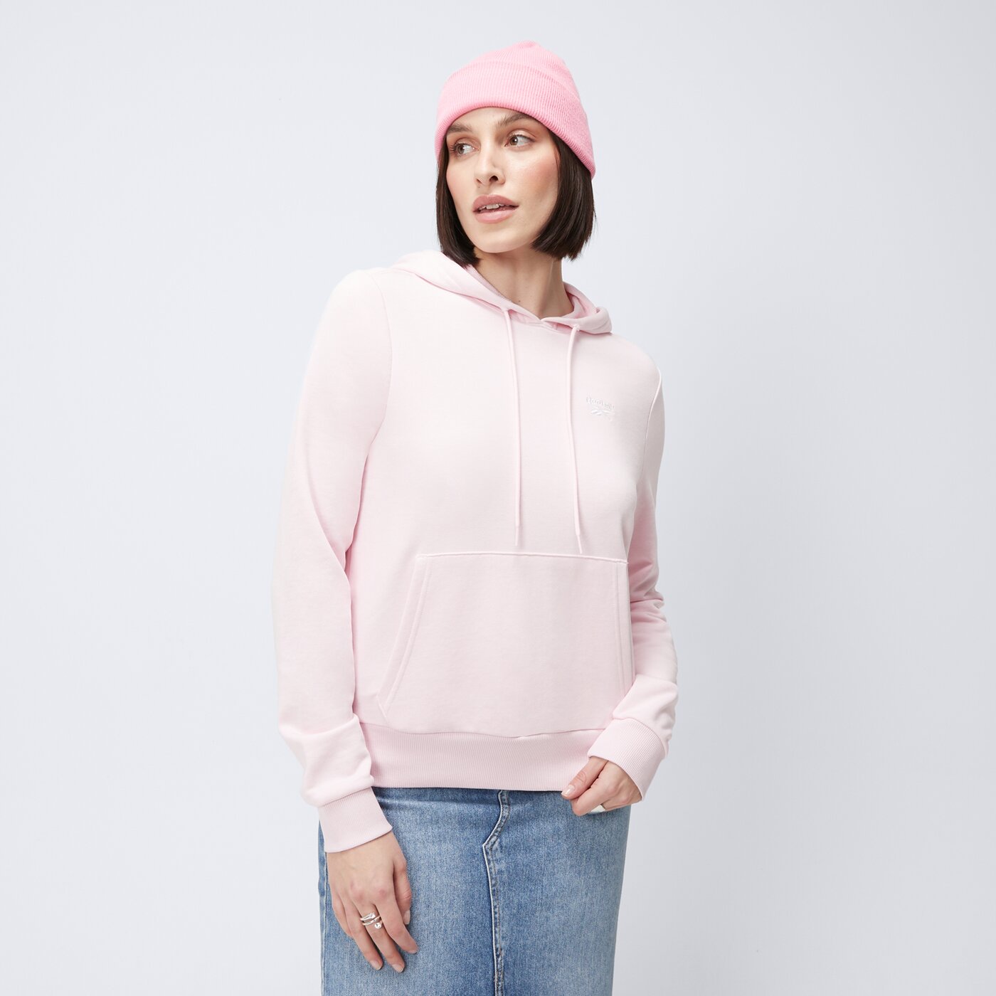 Bluza damska REEBOK BLUZA Z KAPTUREM RI SL FRENCH TERRY HOODIE 100215185 kolor różowy