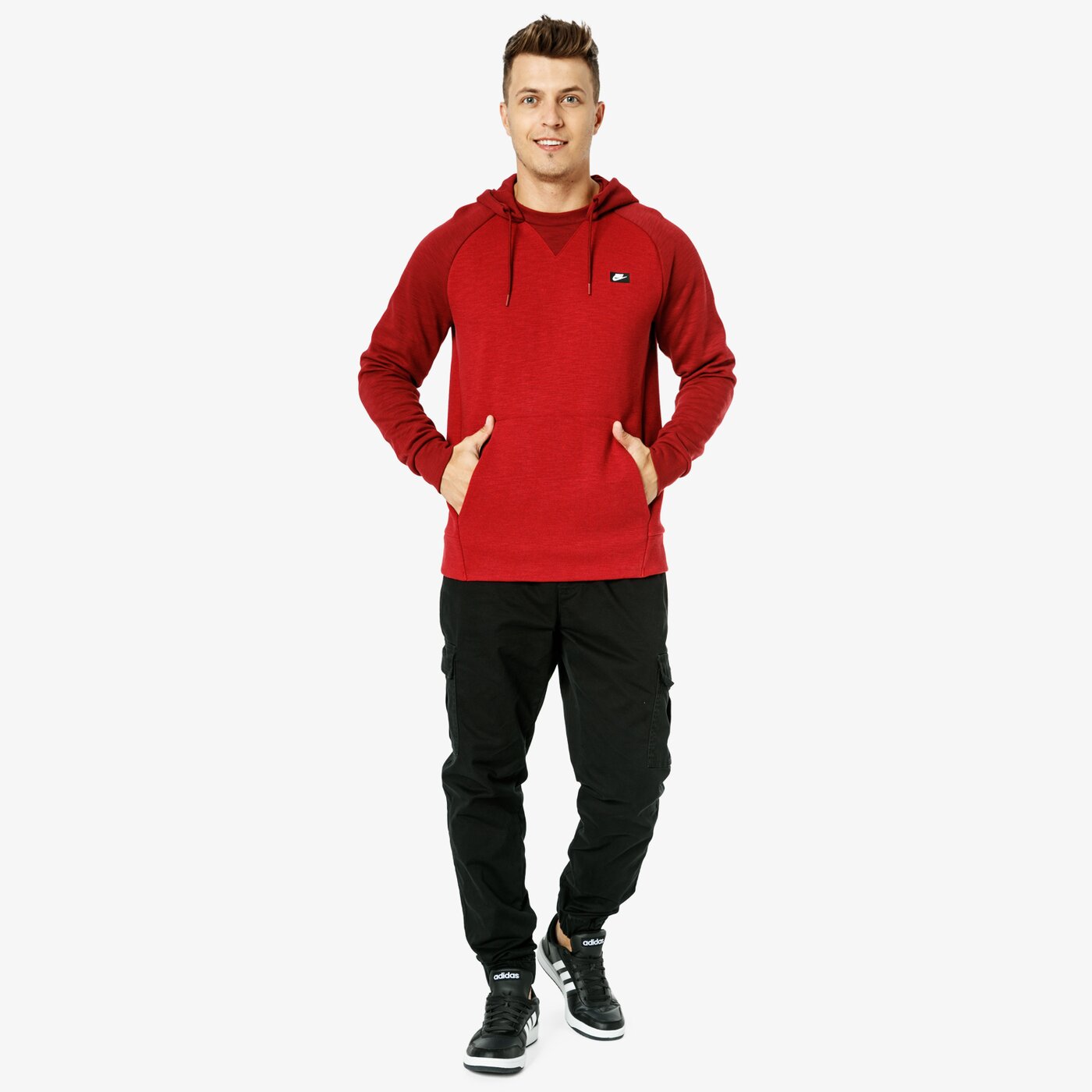 Bluza męska NIKE BLUZA M NSW OPTIC HOODIE PO 930377-677 kolor czerwony