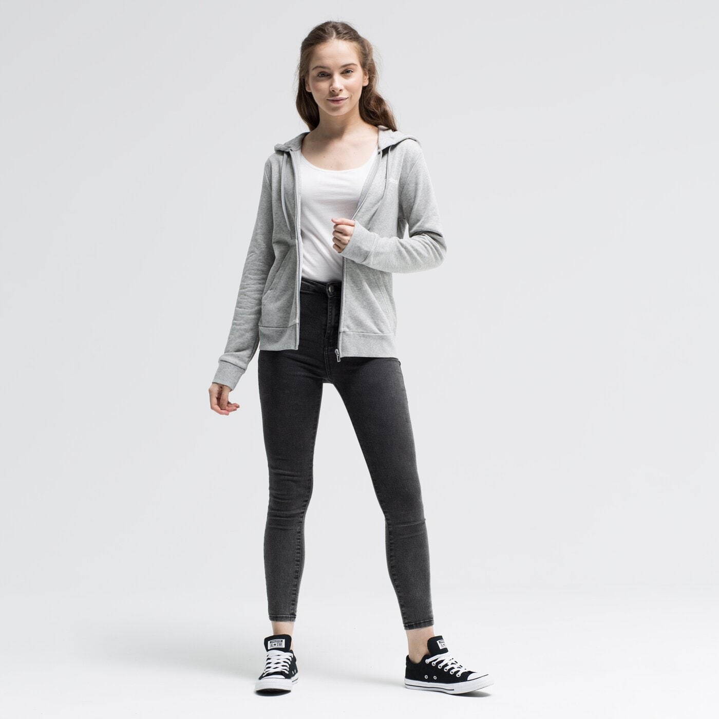 Bluza damska ADIDAS BLUZA ROZPINANA Z KAPTUREM W E PLN FZ HD du0664 kolor szary