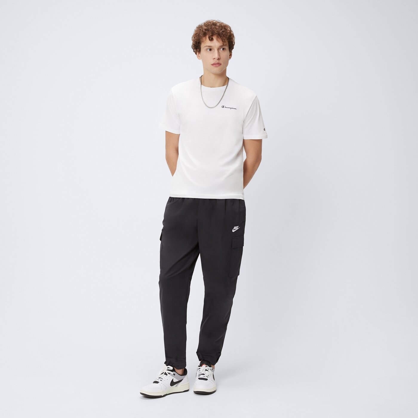 Koszulka męska CHAMPION T-SHIRT CREWNECK T-SHIRT 218281ww001 kolor biały