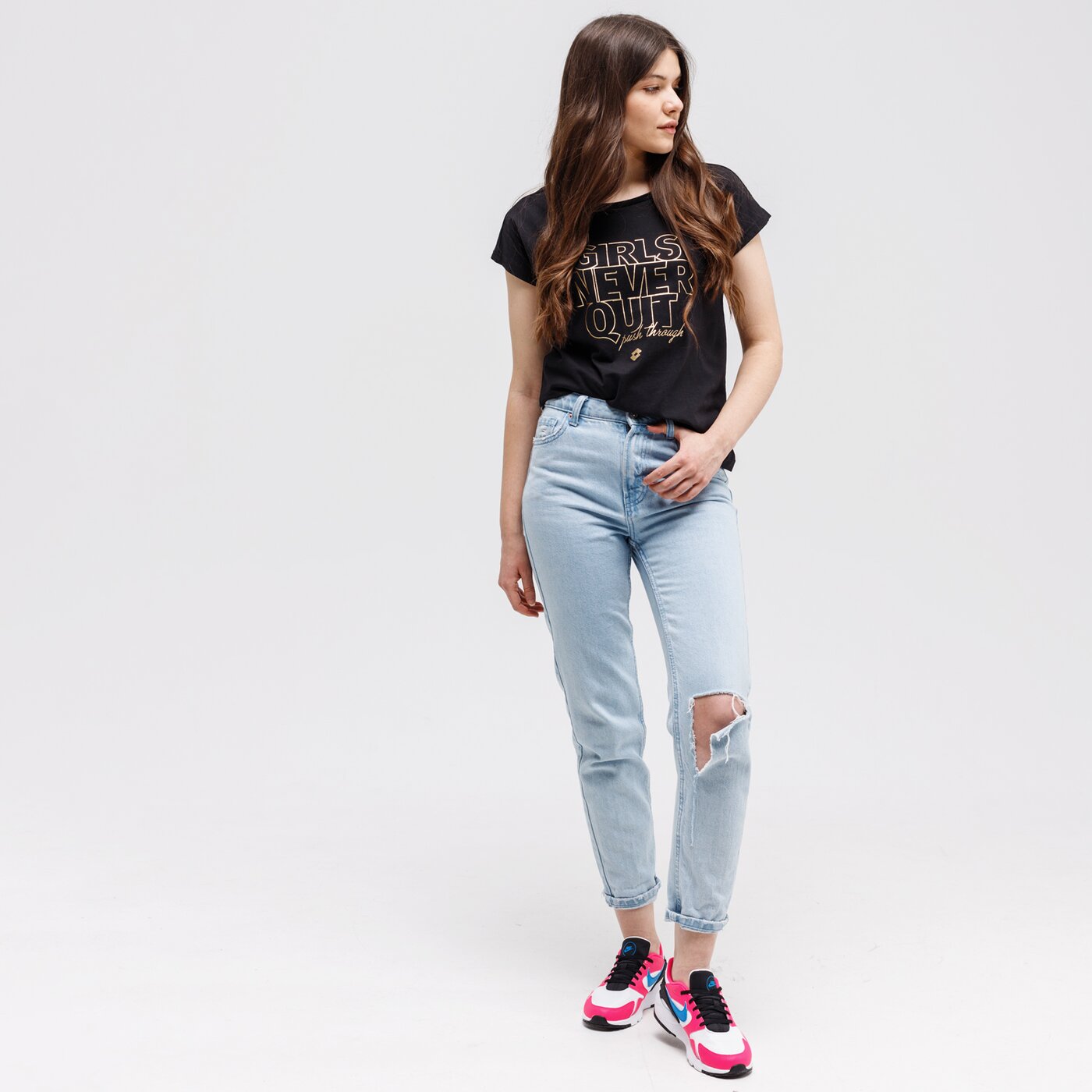 Koszulka damska LOTTO T-SHIRT PINELOPI lo121tsd48002 kolor czarny