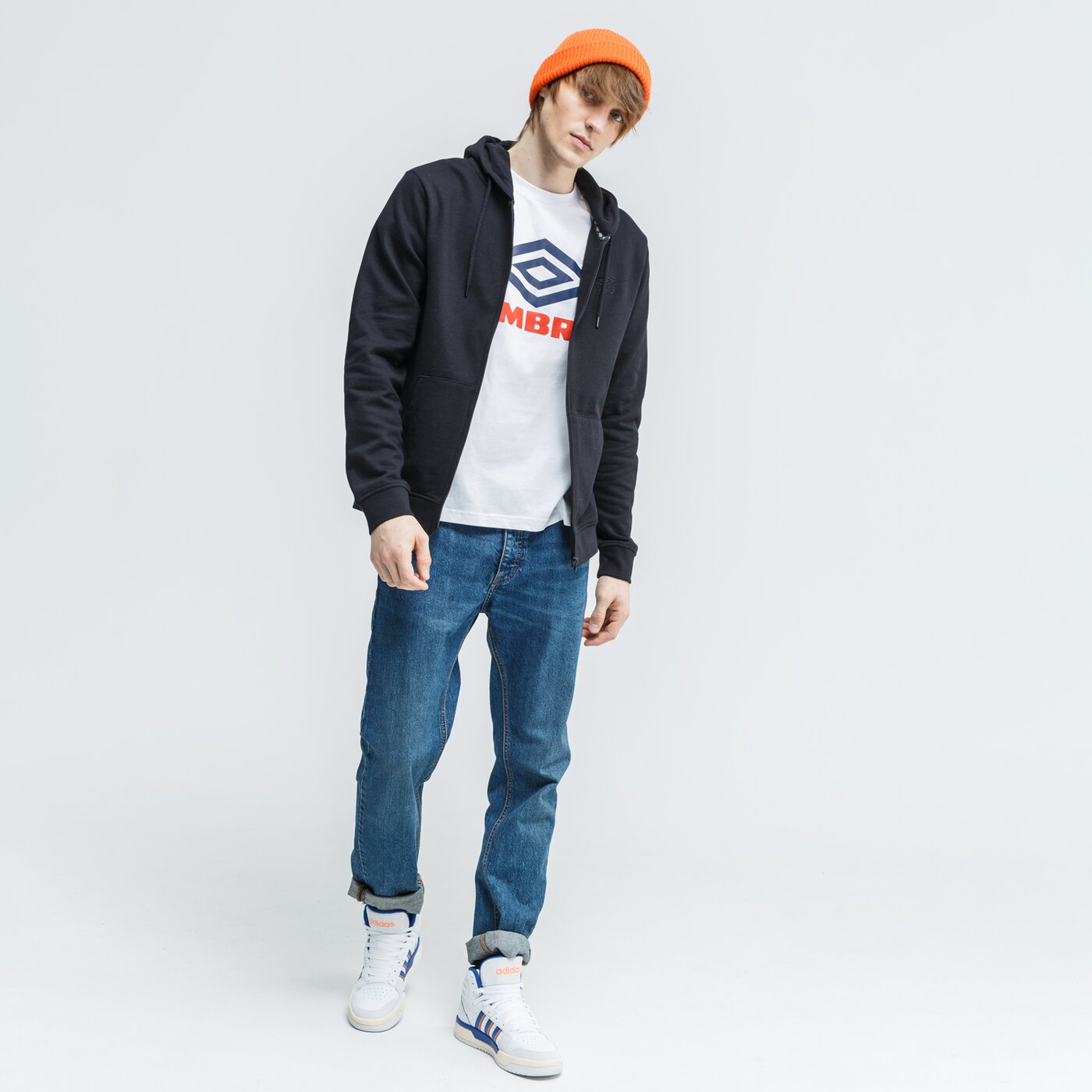 Bluza męska UMBRO BLUZA ROZPINANA Z KAPTUREM NOAM ul320blm24001 kolor czarny