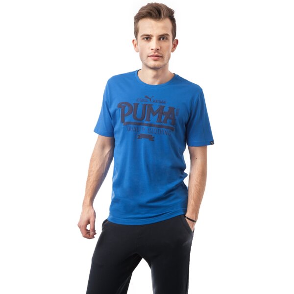 Koszulka męska PUMA T-SHIRT PUMA FONT 83243008 kolor niebieski
