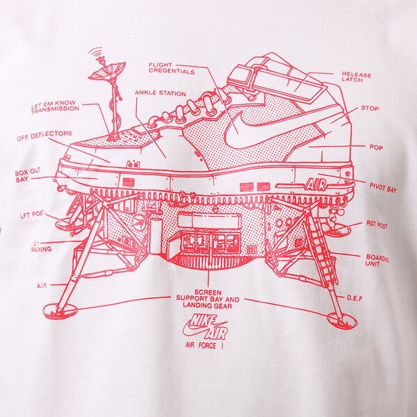 Koszulka męska NIKE T-SHIRT AF1 LUNAR LANDING TEE 611362100 kolor biały