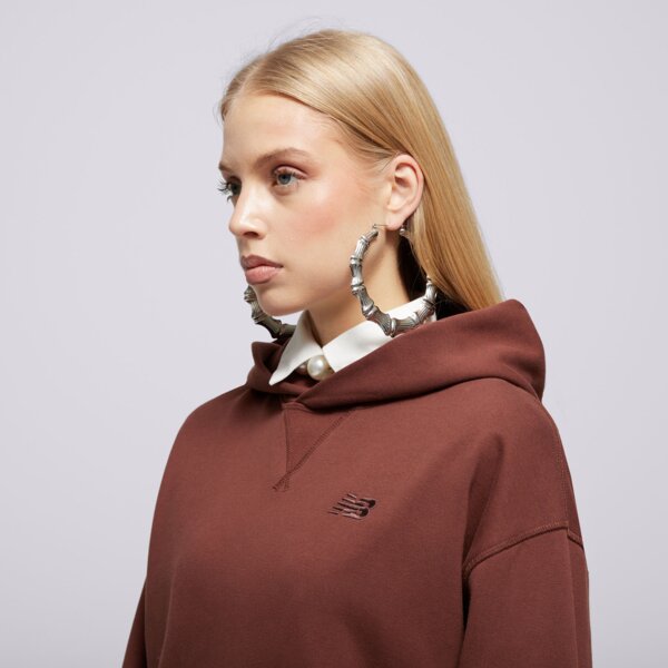 Bluza damska NEW BALANCE BLUZA Z KAPTUREM ATHLETICS FRENCH TERRY HOODIE wt41537rok kolor brązowy