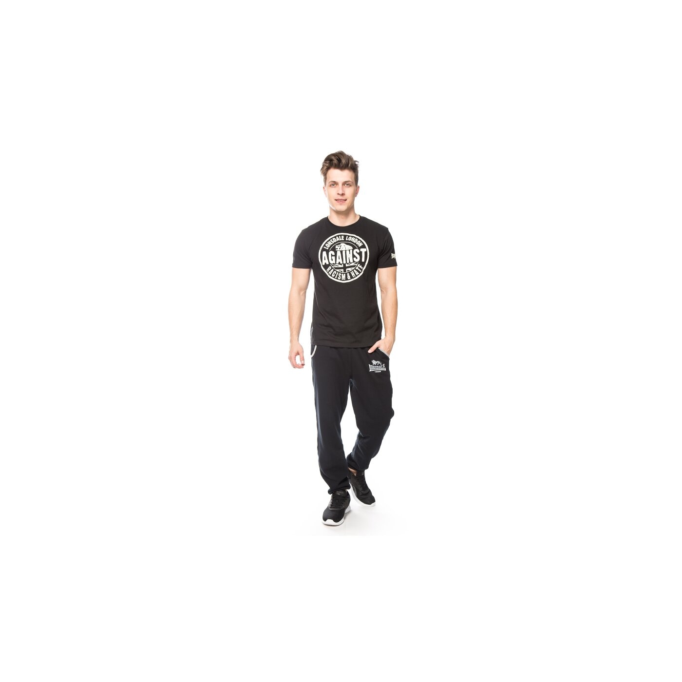 Koszulka męska LONSDALE T-SHIRT AGAINST 1112381000 kolor czarny