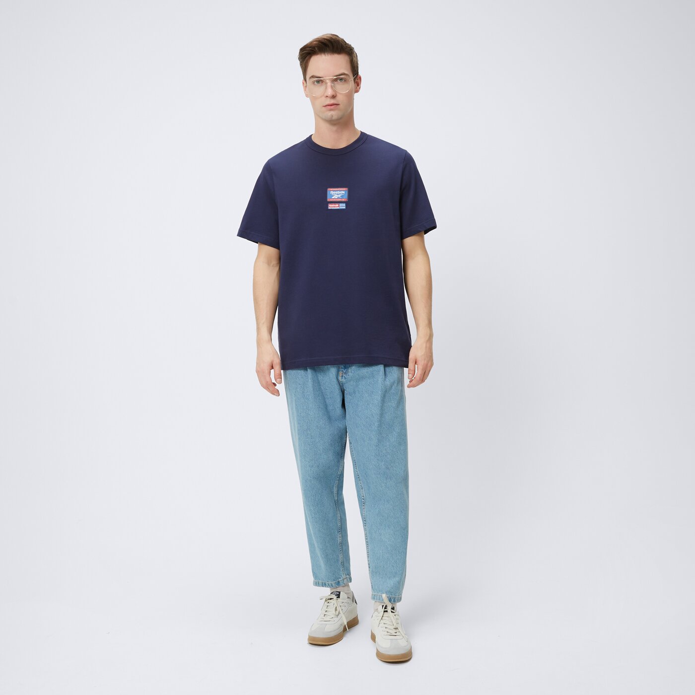 Koszulka męska REEBOK T-SHIRT RI BADGE 100205443 kolor granatowy