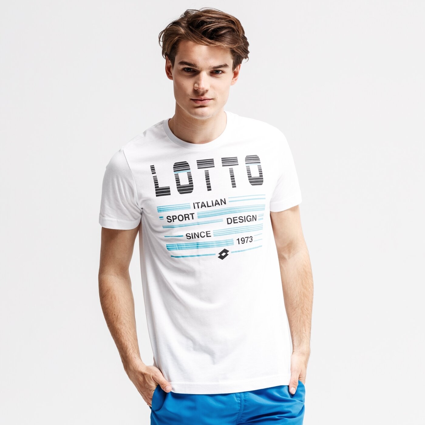 Koszulka męska LOTTO T-SHIRT SS L73 V LOGO PLUS JS 210980-07r kolor biały