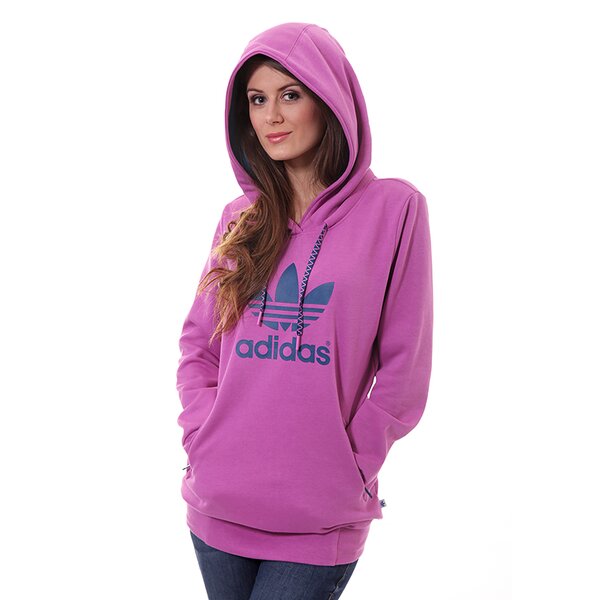 Bluza damska ADIDAS BLUZA LONG HOODIE f77888 kolor fioletowy