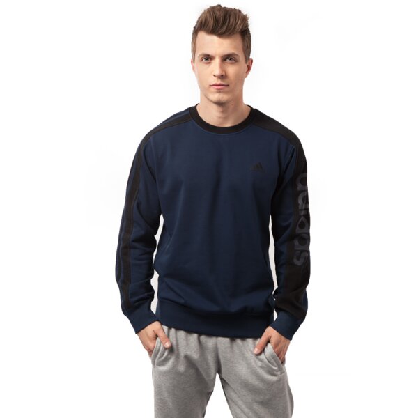Bluza męska ADIDAS BLUZA LIN 3S CREW s18051 kolor granatowy