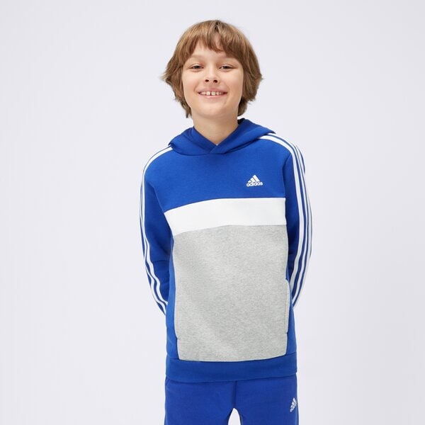 Bluza dziecięca ADIDAS BLUZA Z KAPTUREM J 3S TIB FL HD ib4087 kolor niebieski