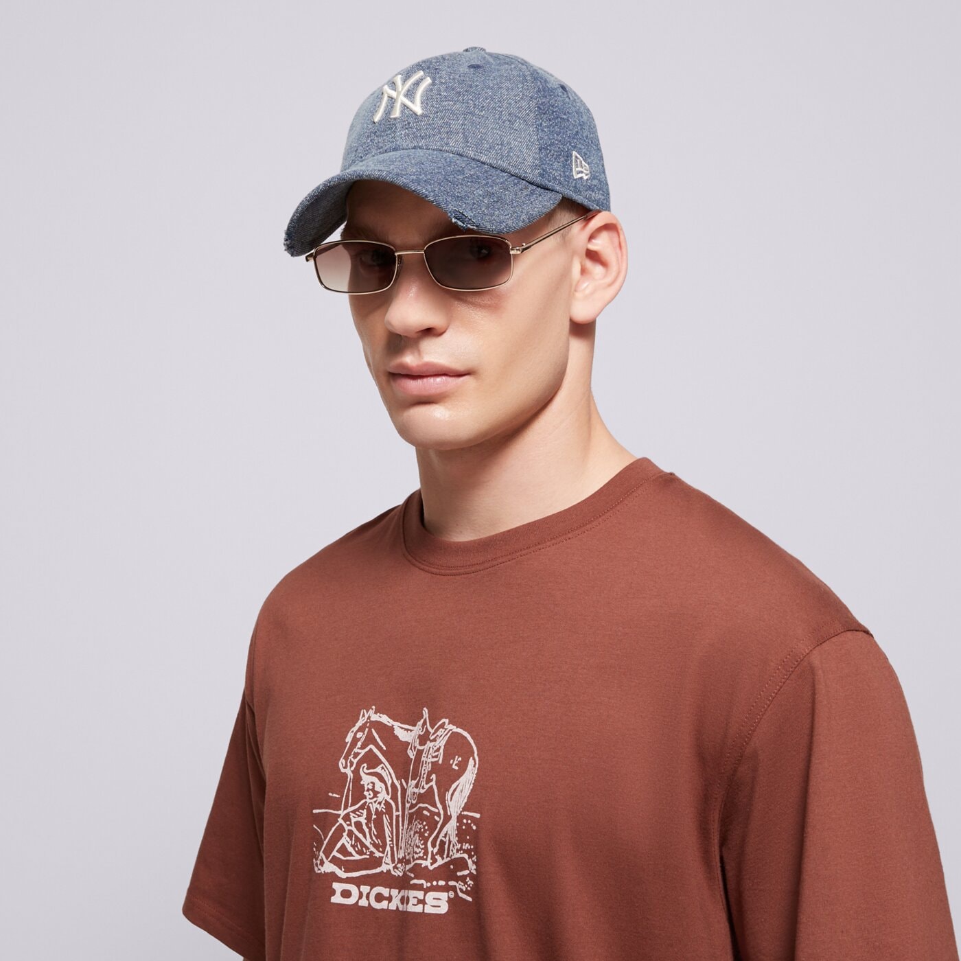 Koszulka męska DICKIES T-SHIRT COMPANION CENTER LOGO SS TEE dk0a4z91k471 kolor brązowy