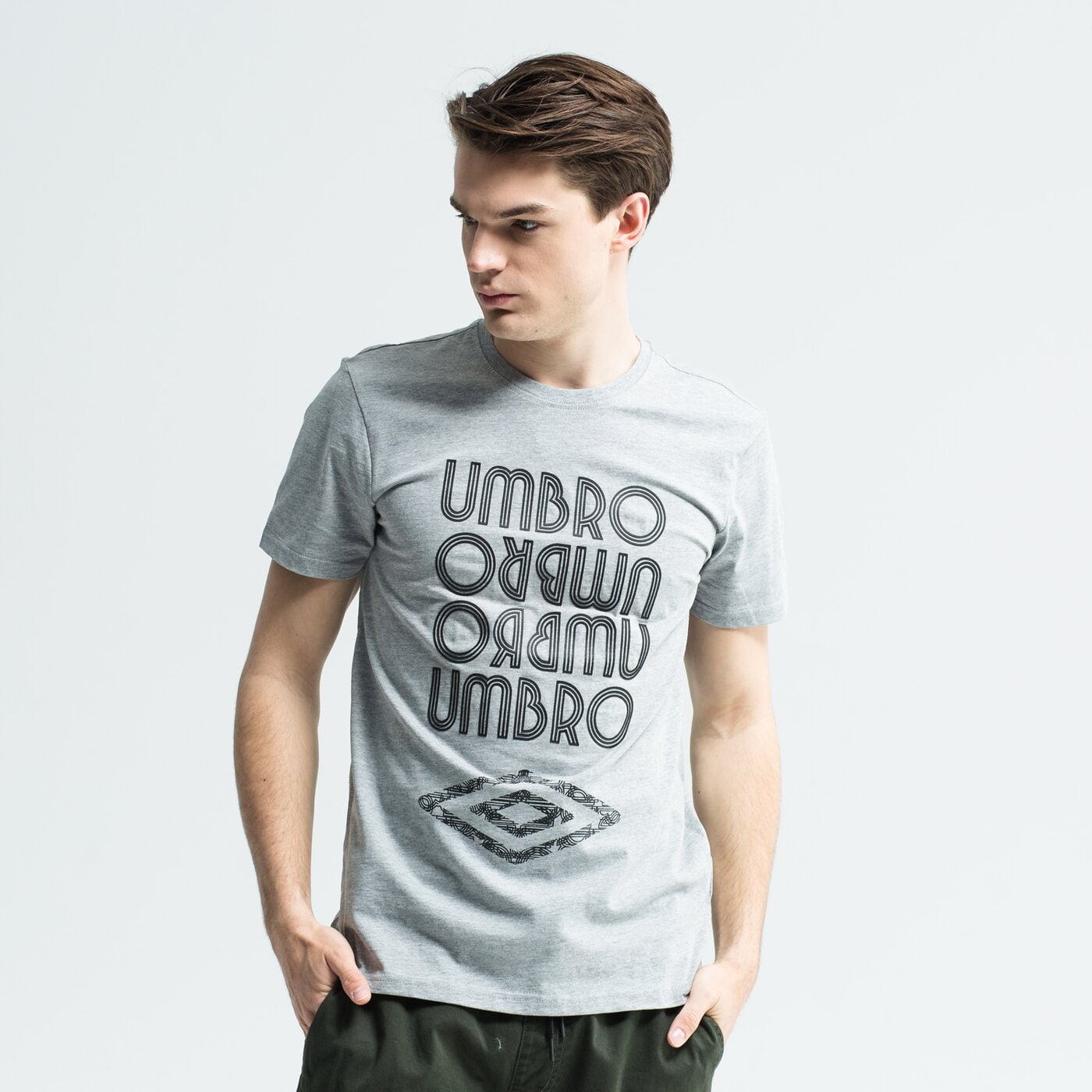 Koszulka męska UMBRO T-SHIRT SS VEZKO ul19tsm35002 kolor szary