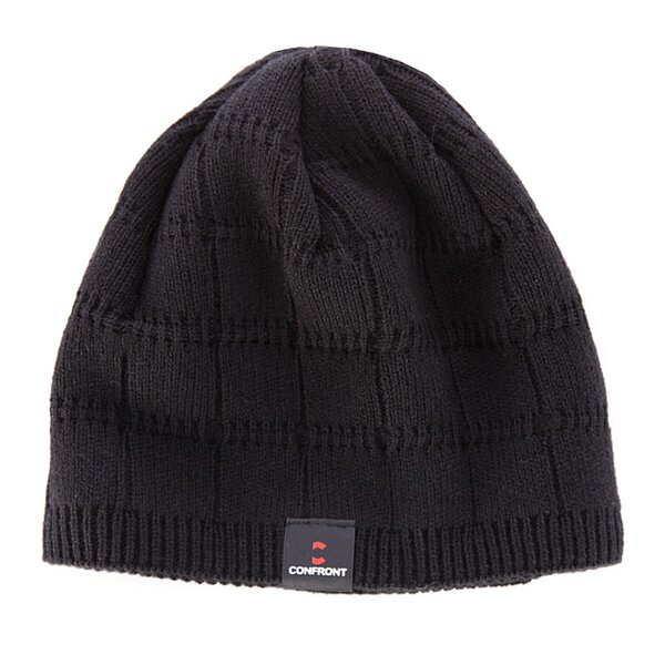 Czapka zimowa męska CONFRONT CZAPKA ZIMOWA CLASSIC BEANIE BLACK CLASSIC BEANIE B cf33cam01 kolor czarny