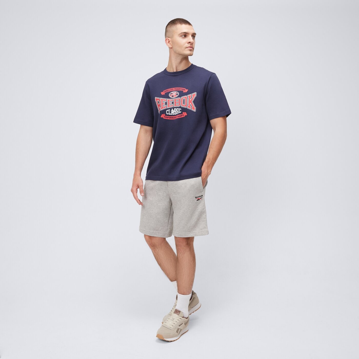Spodenki męskie REEBOK SZORTY IDENTITY SMALL LOGO FT SHORT 100221793 kolor szary